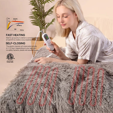 Electric Heated Throw Blanket – 10 Levels, Soft Plush, Machine Washable - InspiredGrabs.com